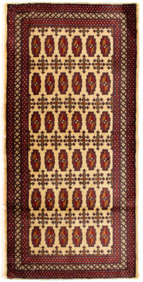 Turkaman-tæppe - 130 x 60 cm - beige