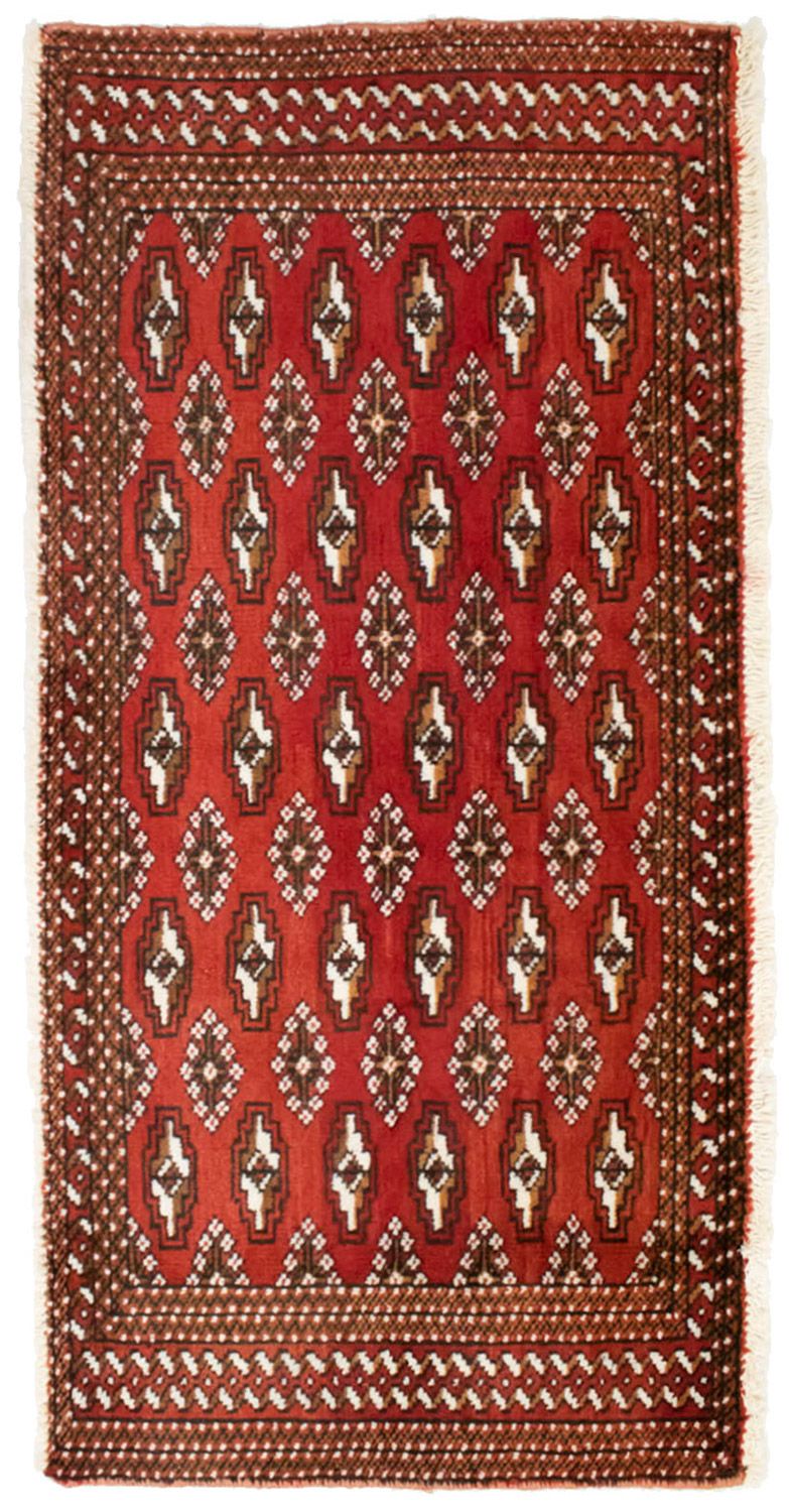 Turkaman-tæppe - 130 x 60 cm - rød