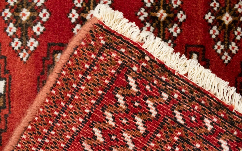 Turkaman-tæppe - 130 x 60 cm - rød