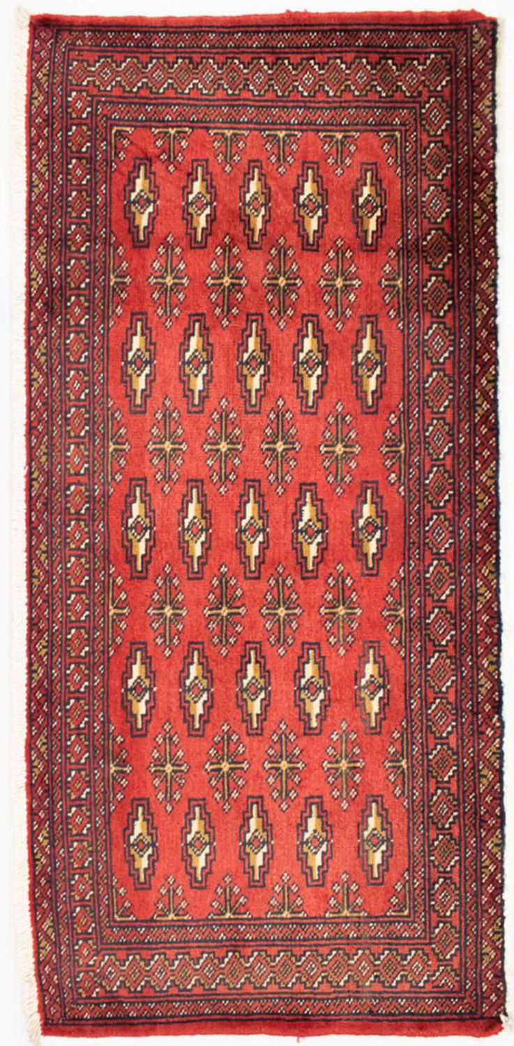 Turkaman-tæppe - 130 x 60 cm - rød