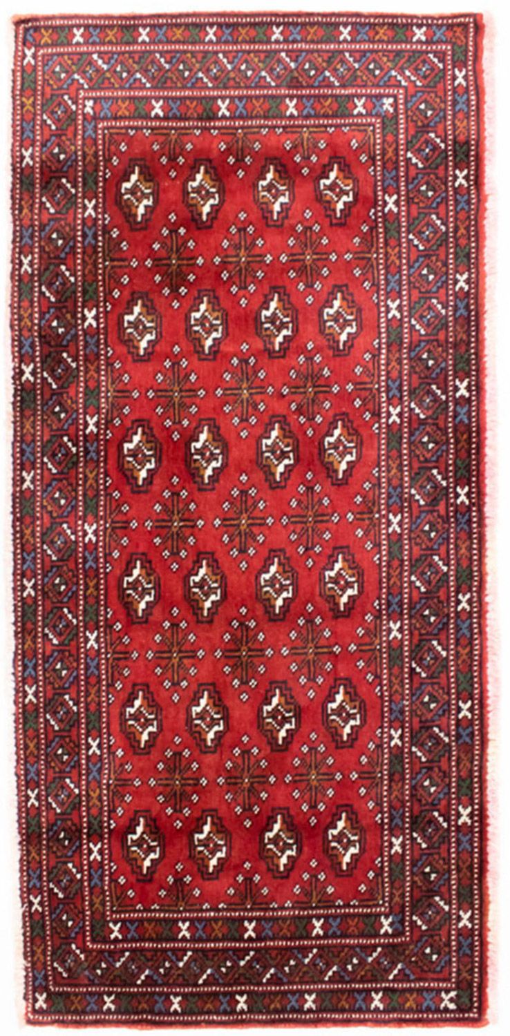 Turkaman-tæppe - 130 x 60 cm - rød