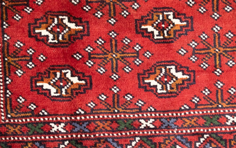 Turkaman-tæppe - 130 x 60 cm - rød
