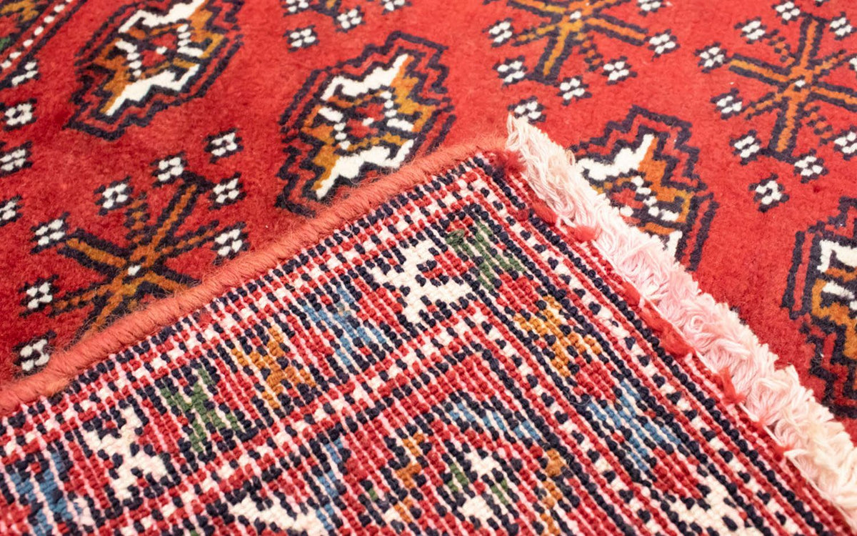 Turkaman-tæppe - 130 x 60 cm - rød
