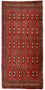 Turkaman-tæppe - 130 x 60 cm - rød