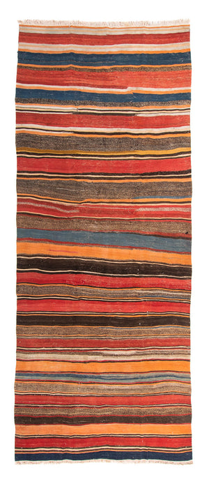 Løber Kelim-tæppe - gammelt - 330 x 135 cm - flerfarvet