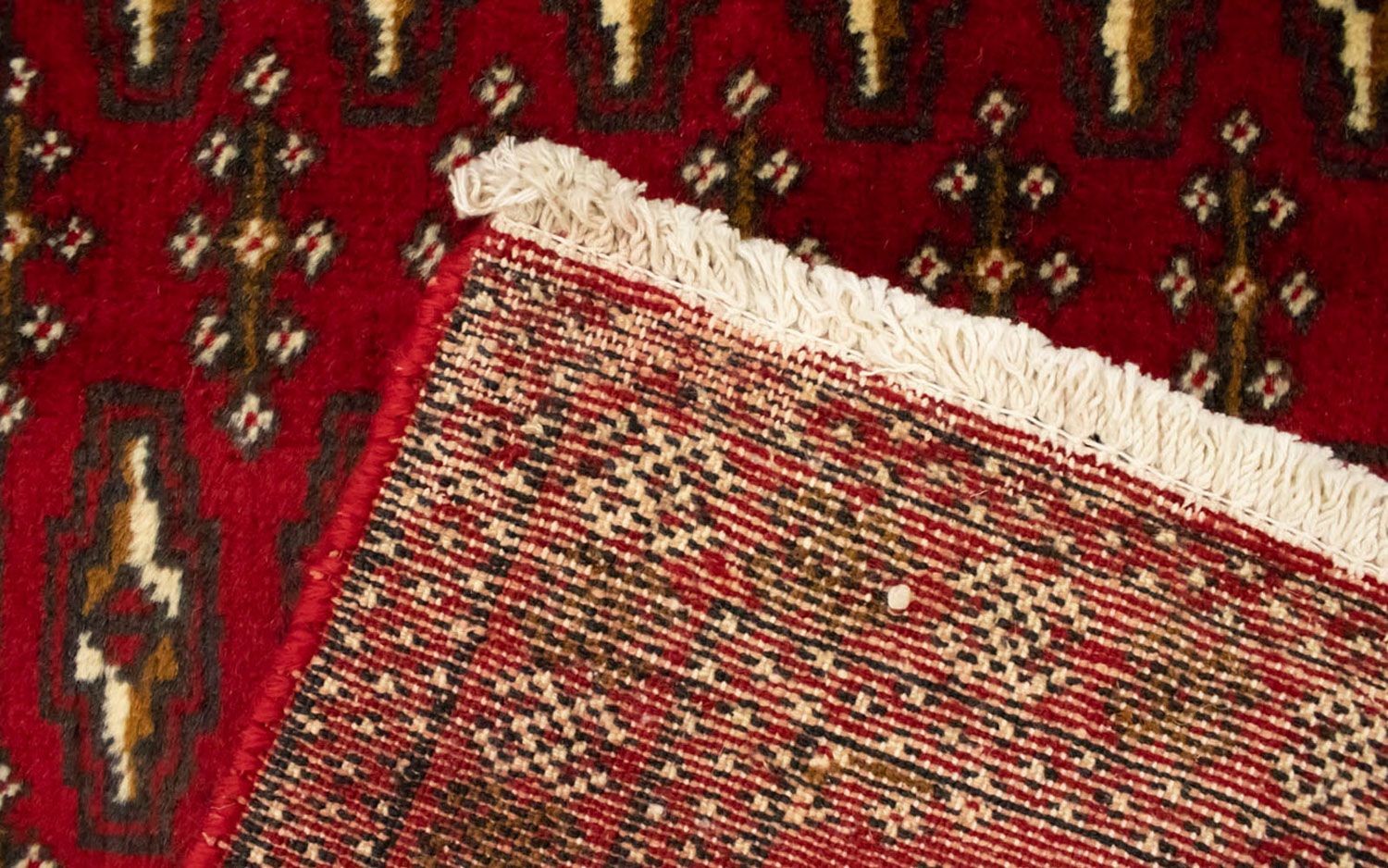 Turkaman-tæppe - 130 x 60 cm - rød