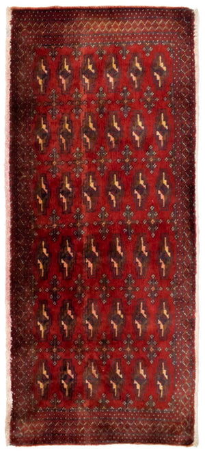 Turkaman-tæppe - 130 x 60 cm - rød