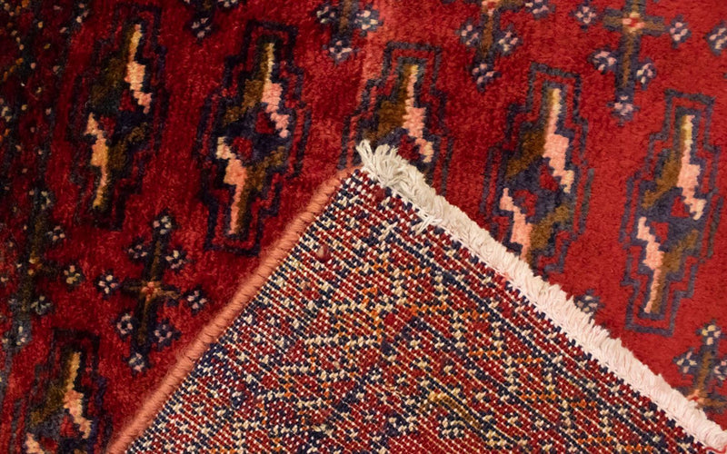 Turkaman-tæppe - 130 x 60 cm - rød