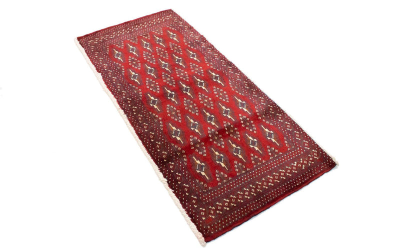 Turkaman-tæppe - 130 x 60 cm - rød
