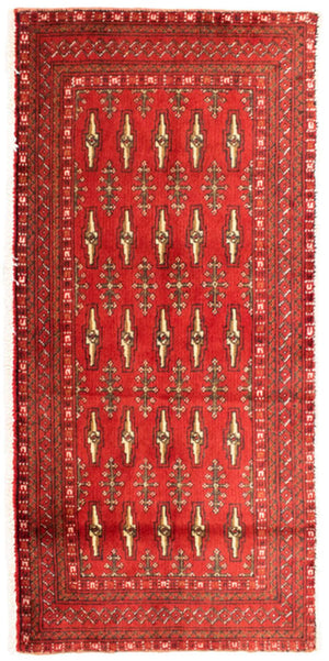 Turkaman-tæppe - 130 x 60 cm - rød