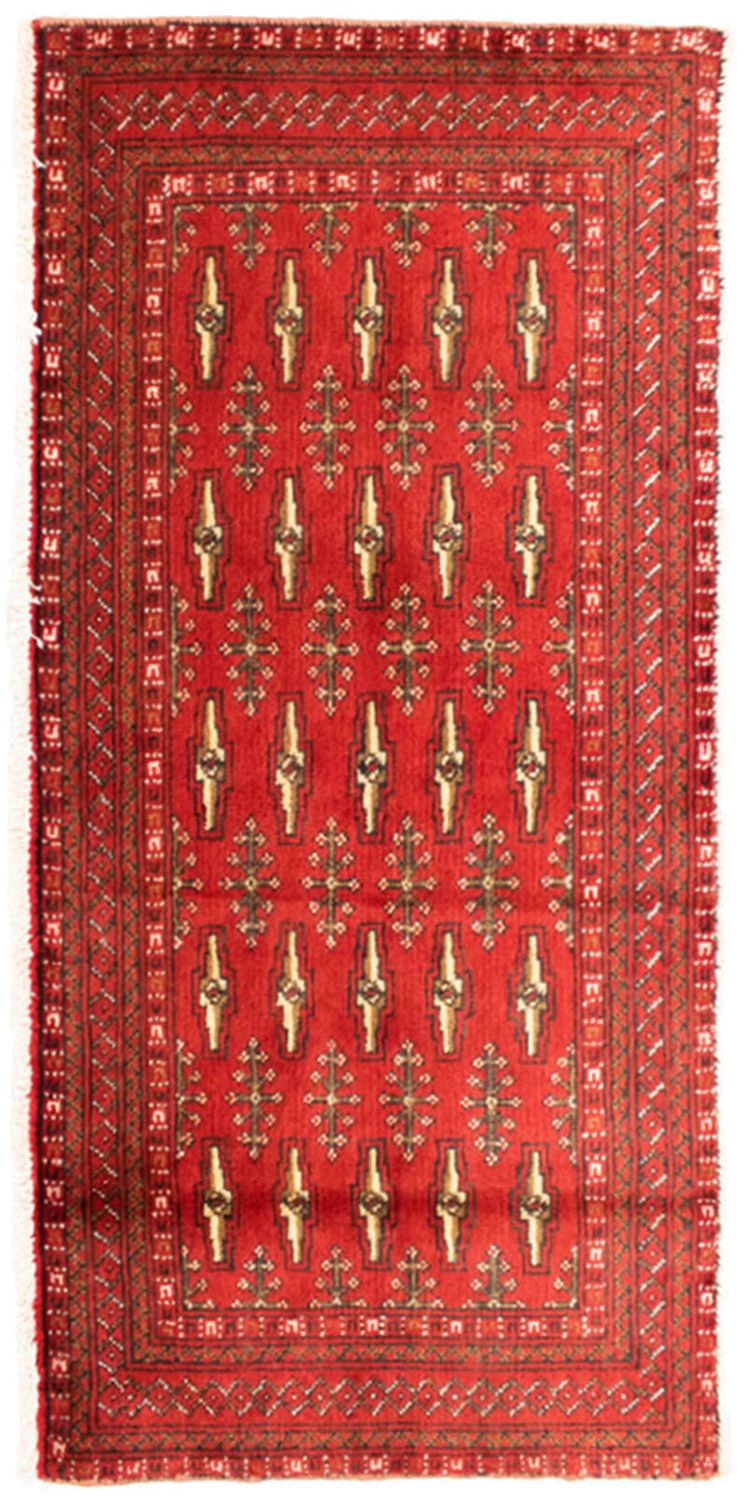 Turkaman-tæppe - 130 x 60 cm - rød
