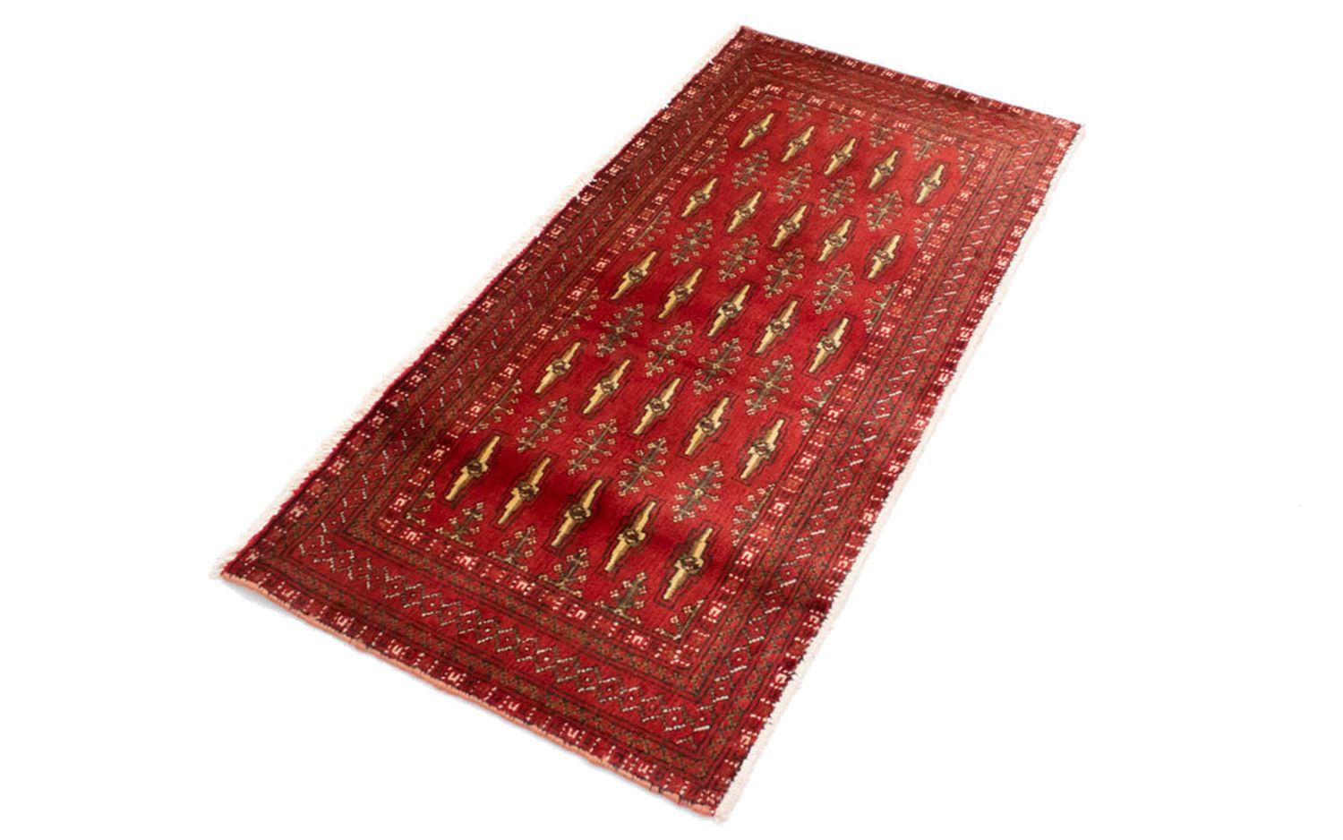Turkaman-tæppe - 130 x 60 cm - rød