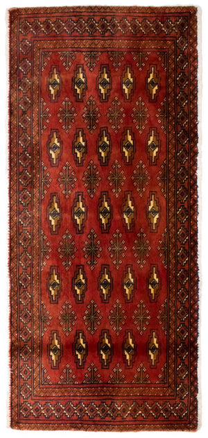 Turkaman-tæppe - 130 x 60 cm - rust