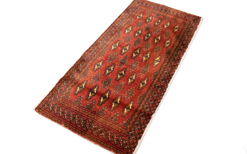 Turkaman-tæppe - 130 x 60 cm - rust