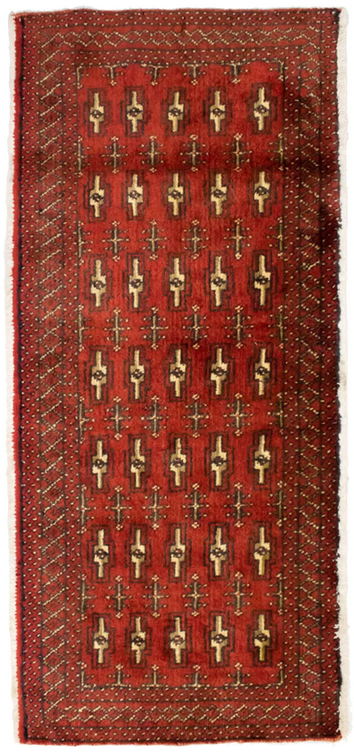 Turkaman-tæppe - 130 x 60 cm - rød