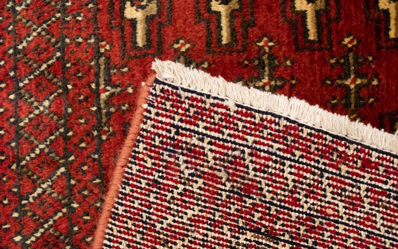 Turkaman-tæppe - 130 x 60 cm - rød