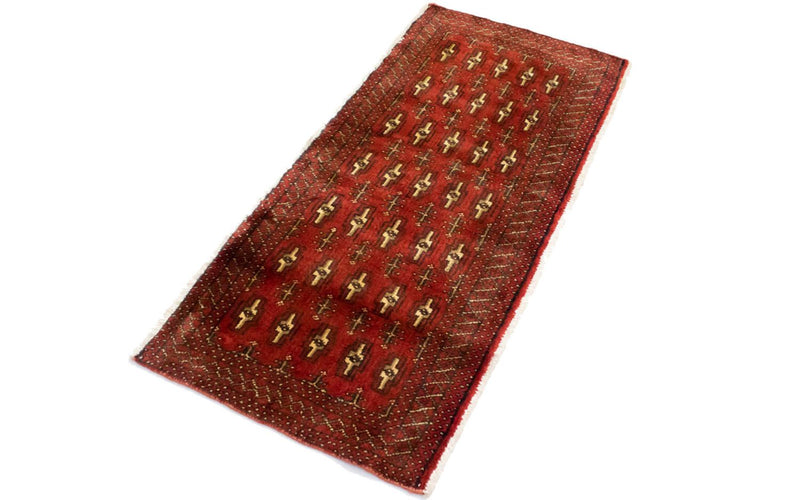 Turkaman-tæppe - 130 x 60 cm - rød