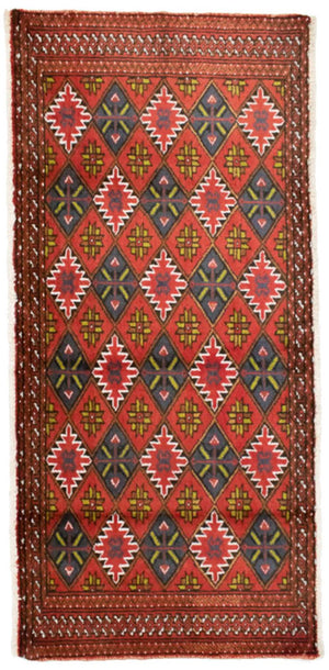 Turkaman-tæppe - 130 x 60 cm - orange