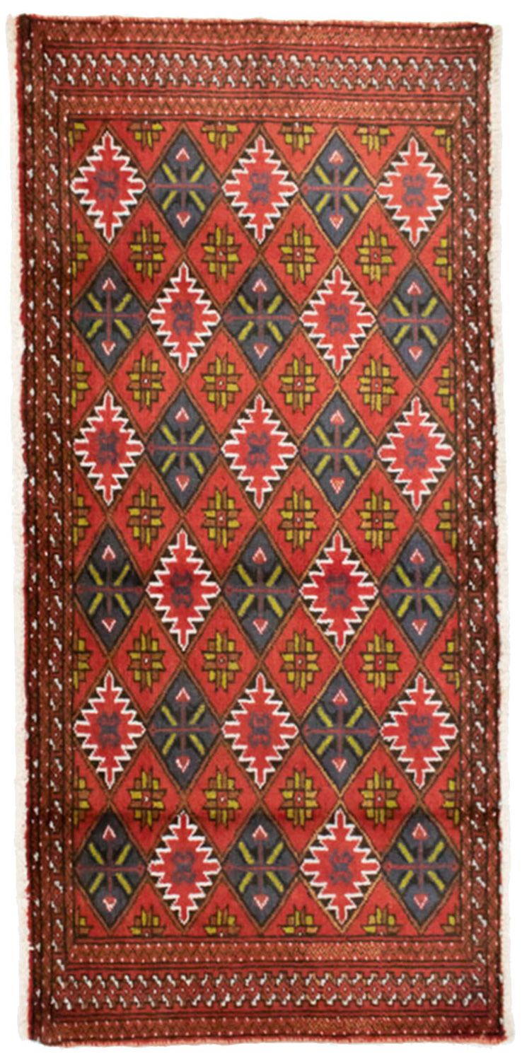 Turkaman-tæppe - 130 x 60 cm - orange
