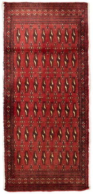Turkaman-tæppe - 130 x 60 cm - rød