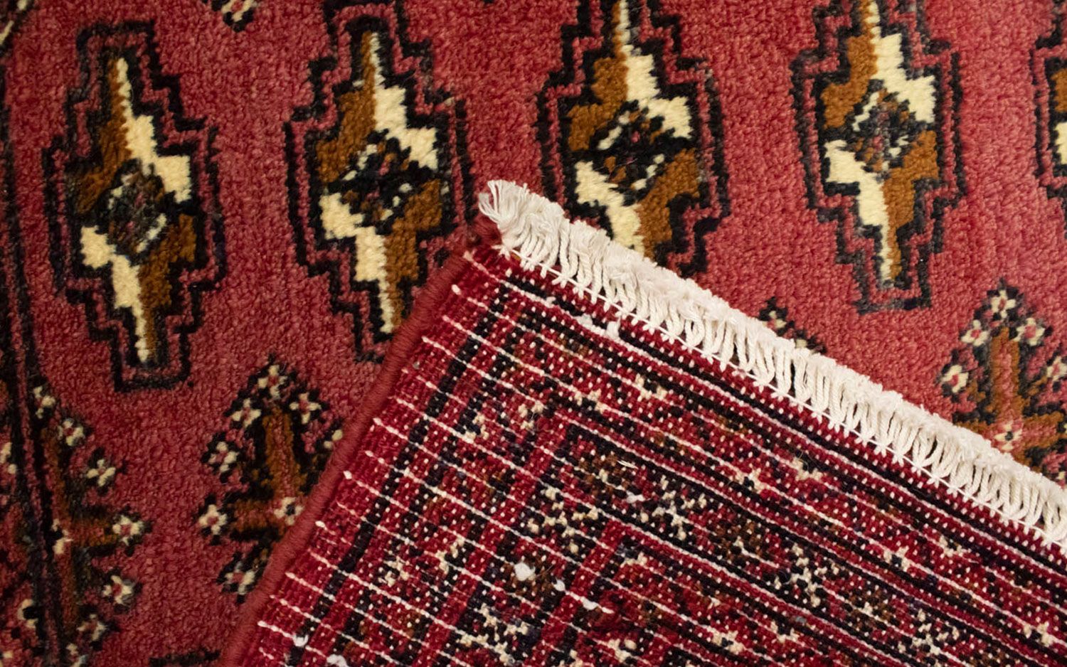Turkaman-tæppe - 130 x 60 cm - lysrød