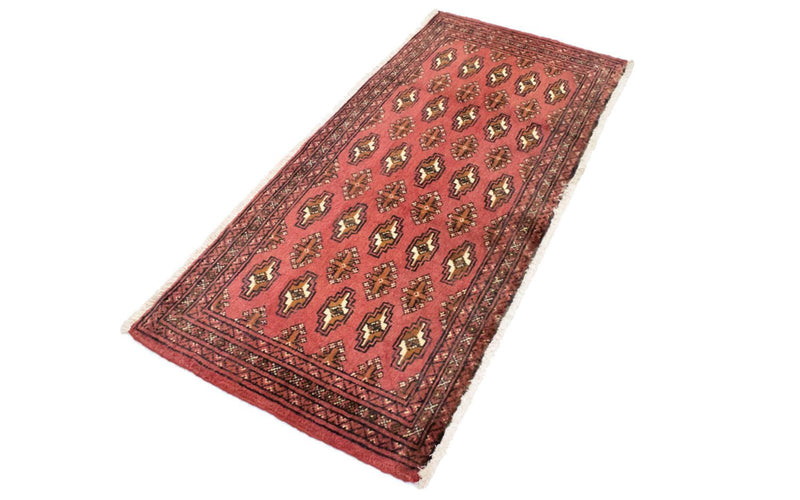 Turkaman-tæppe - 130 x 60 cm - lysrød