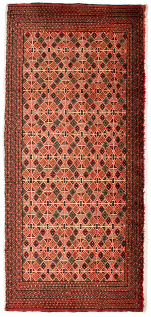 Turkaman-tæppe - 130 x 60 cm - lysrød