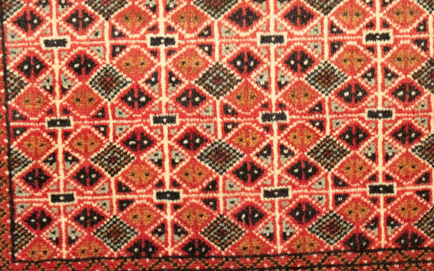 Turkaman-tæppe - 130 x 60 cm - lysrød