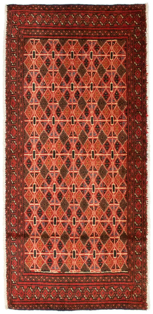 Turkaman-tæppe - 130 x 60 cm - orange
