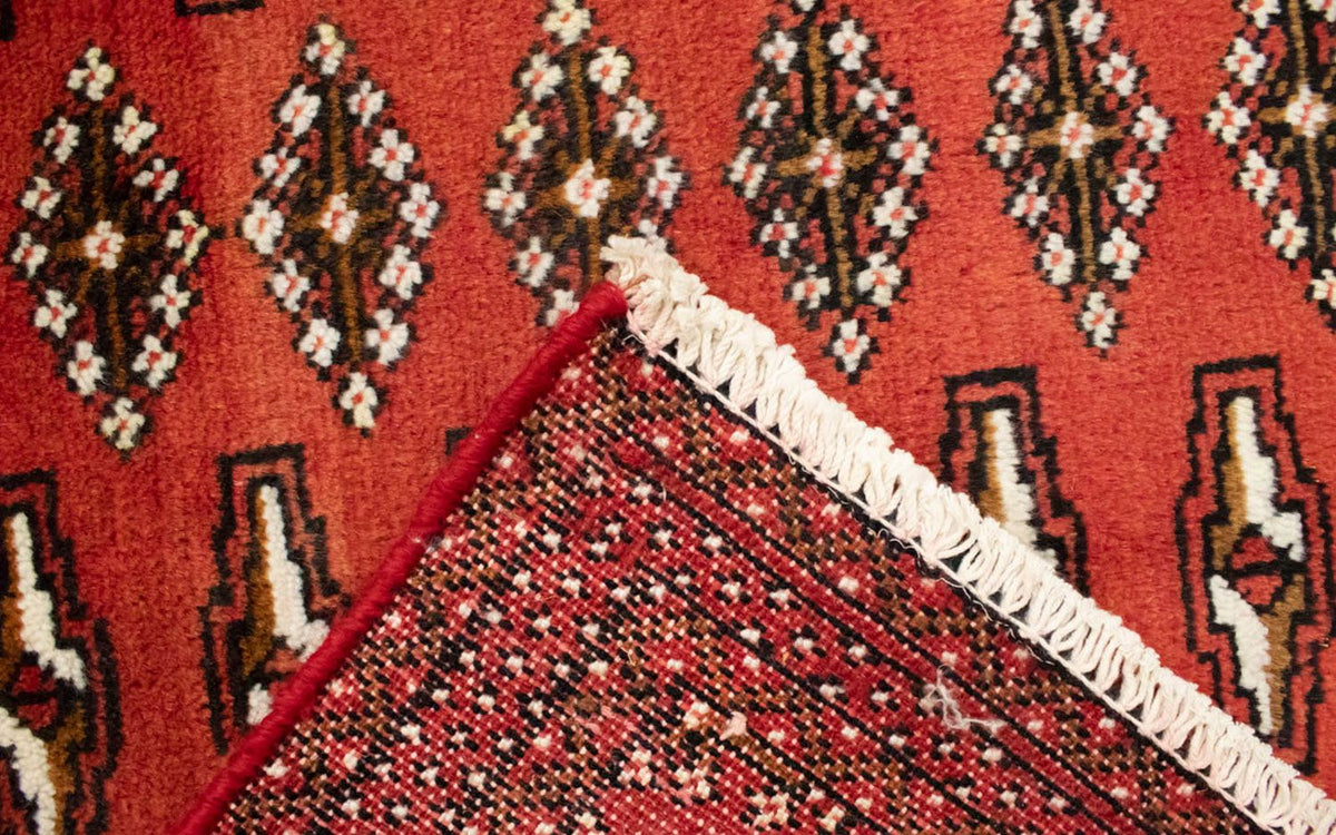 Turkaman-tæppe - 130 x 60 cm - rød