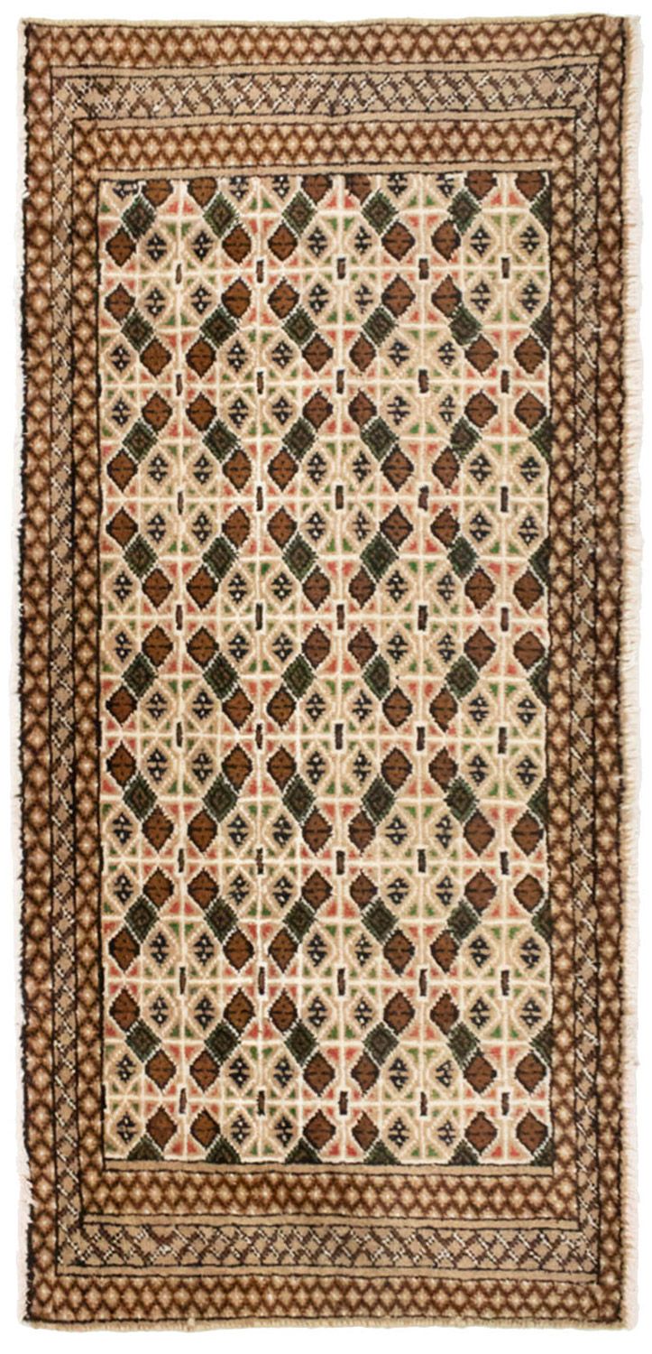Turkaman-tæppe - 130 x 60 cm - beige