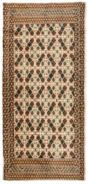 Turkaman-tæppe - 130 x 60 cm - beige