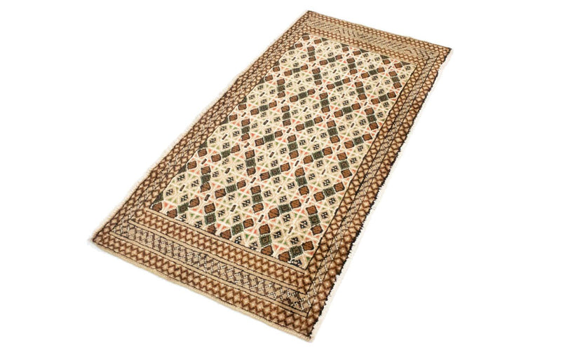 Turkaman-tæppe - 130 x 60 cm - beige