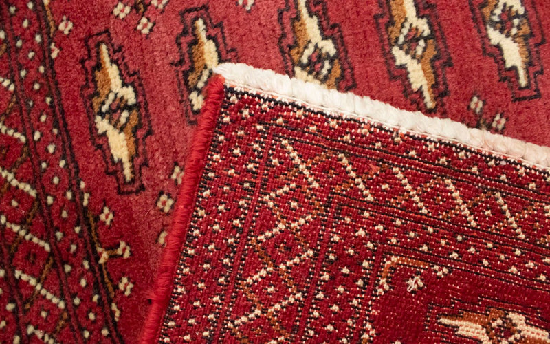 Turkaman-tæppe - 130 x 60 cm - rød