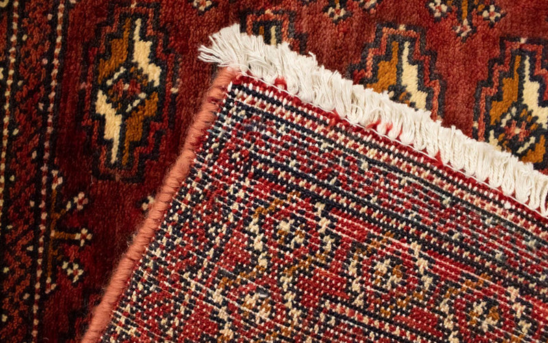 Turkaman-tæppe - 130 x 60 cm - rød