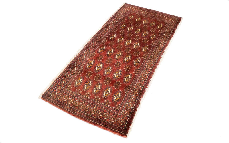 Turkaman-tæppe - 130 x 60 cm - rød