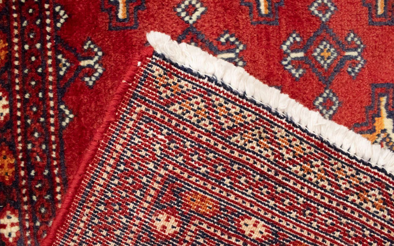 Turkaman-tæppe - 130 x 60 cm - rød