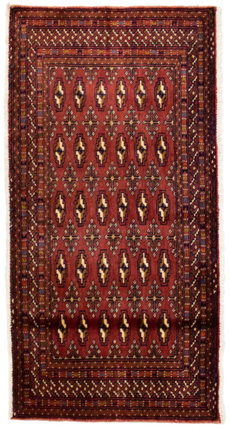 Turkaman-tæppe - 130 x 60 cm - rød