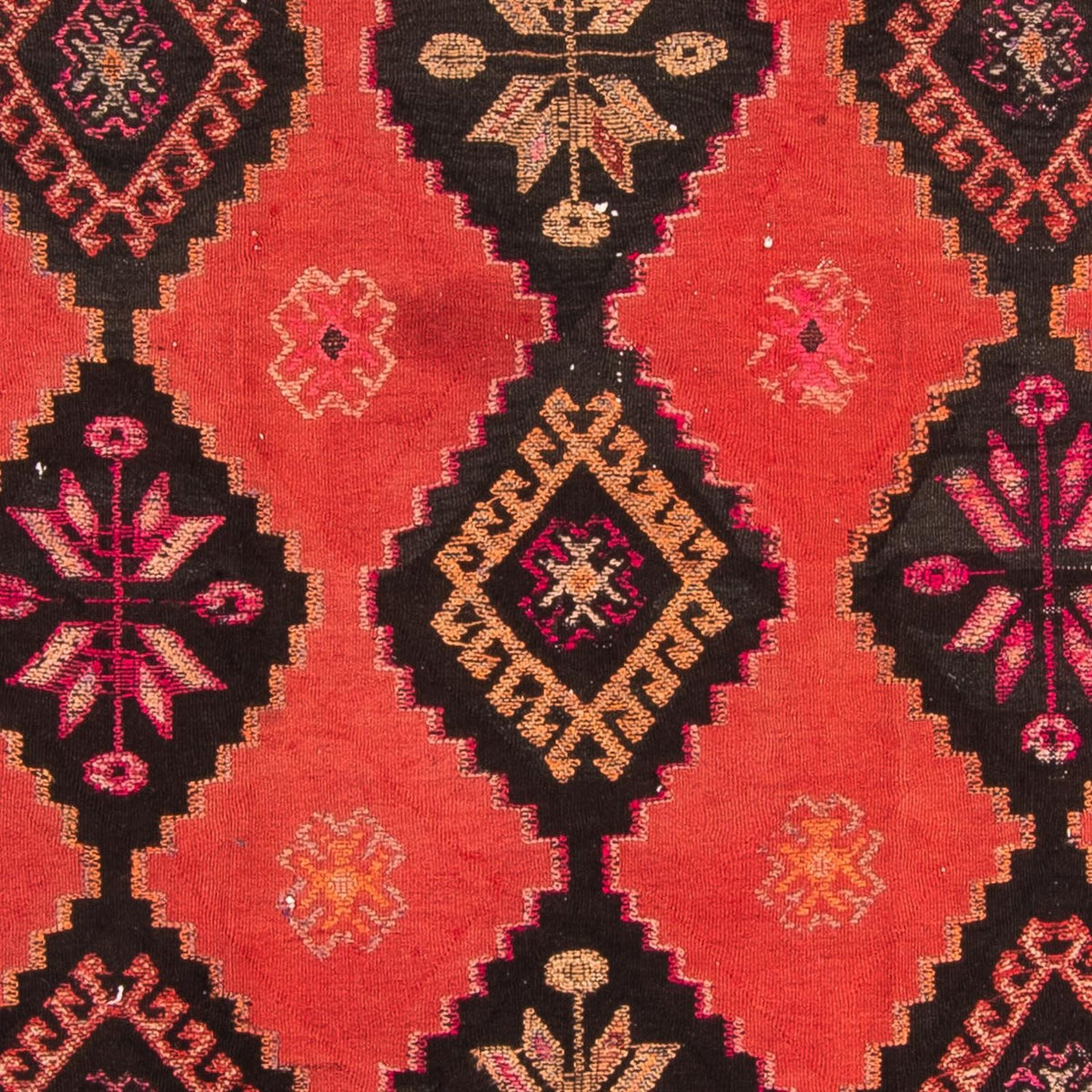 Løber Kelim-tæppe - gammelt - 400 x 140 cm - flerfarvet