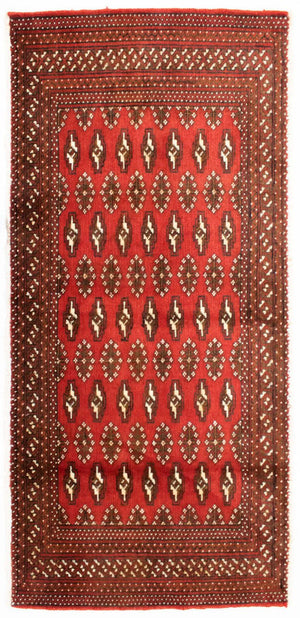 Turkaman-tæppe - 130 x 60 cm - rust