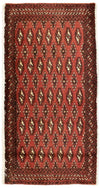 Turkaman-tæppe 60x130cm - Persisk tæppe - Rektangulær / Rust / 60 x 130 cm Rektangulær