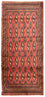 Turkaman-tæppe - 130 x 60 cm - rød