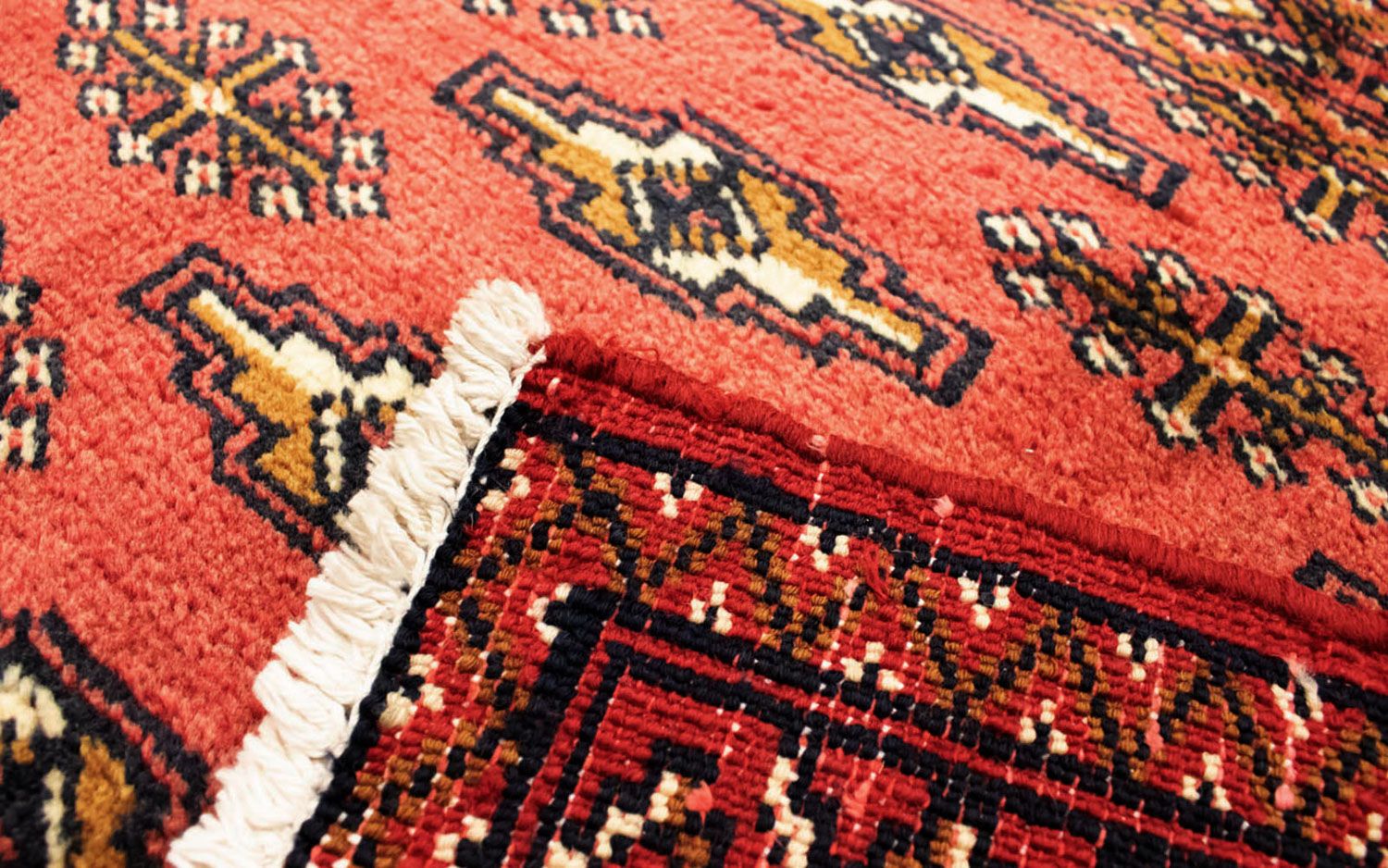 Turkaman-tæppe - 130 x 60 cm - rød
