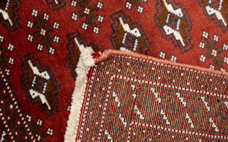 Turkaman-tæppe - 130 x 60 cm - rød