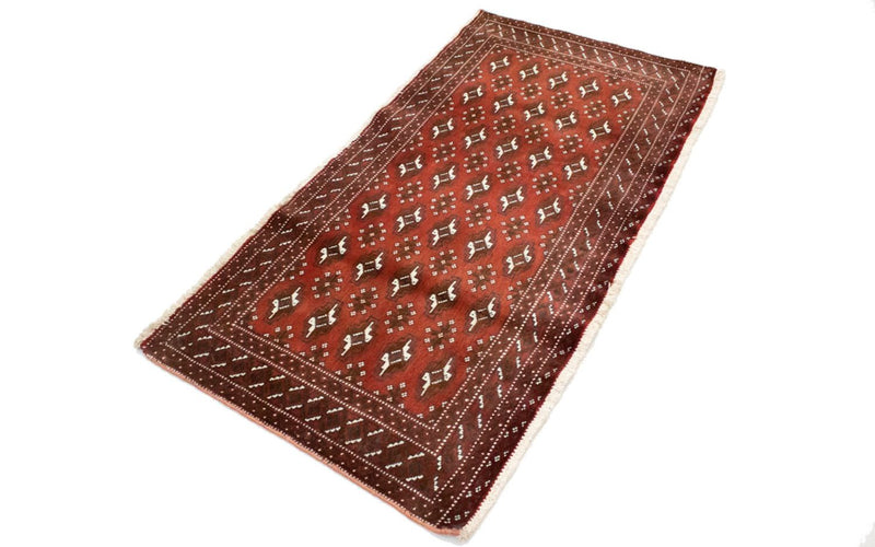 Turkaman-tæppe - 130 x 60 cm - rød