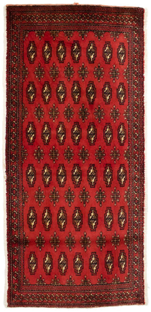 Turkaman-tæppe - 130 x 60 cm - rød