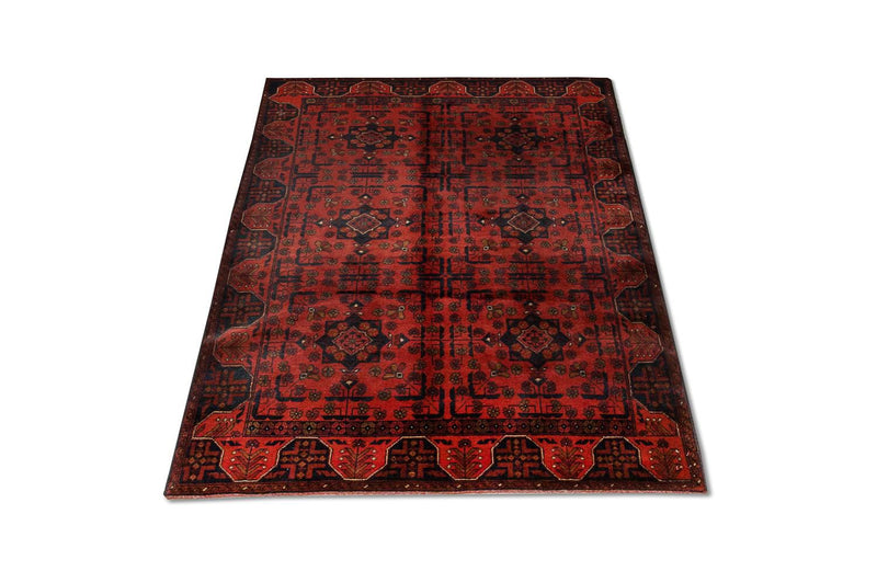 Afghansk tæppe - Kunduz - 186 x 122 cm - rød