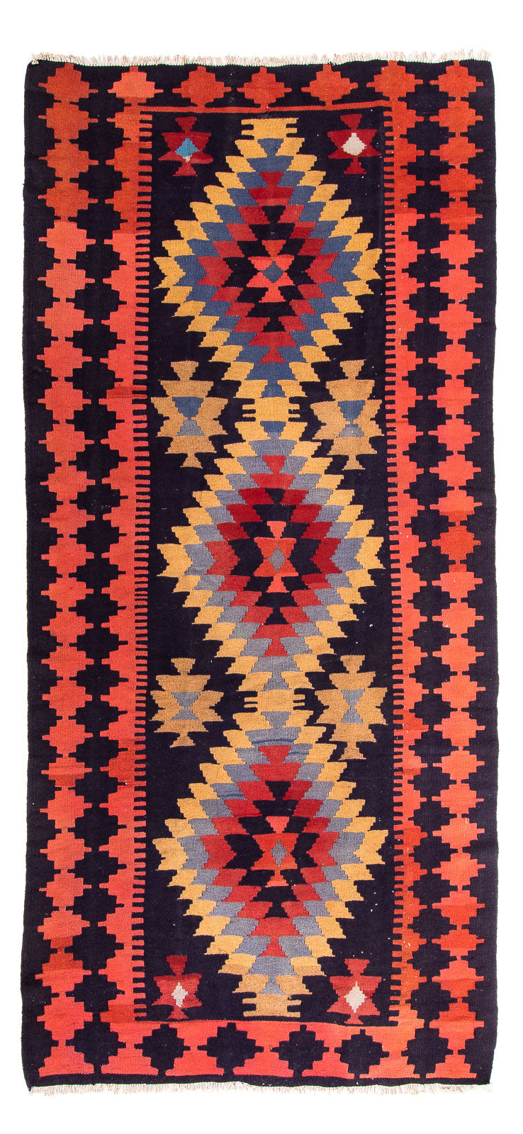 Løber Kelim-tæppe - gammelt - 295 x 135 cm - flerfarvet