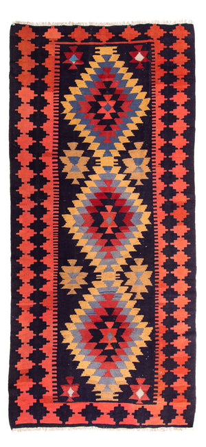 Løber Kelim-tæppe - gammelt - 295 x 135 cm - flerfarvet