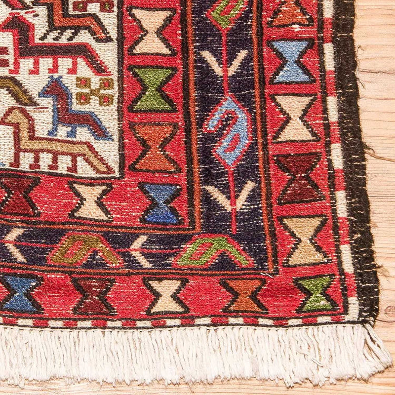 Kelim-tæppe - orientalsk firkantet  - 99 x 95 cm - beige